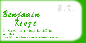 benjamin kiszt business card